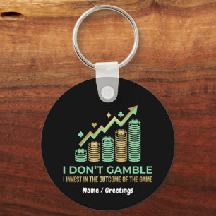 Porte-clés T-shirt drôle pour joueur de poker Je mise sur le