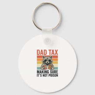 Porte-clés T-shirt drôle vintage Papa Tax Raccoon Design_1