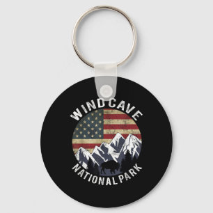 Porte-clés T-shirt du parc national de Wind Cave, camping, Da