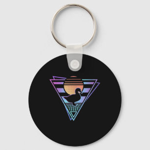Porte-clés T-shirt Duck Retro 80s EDM Synthwave Cadeau