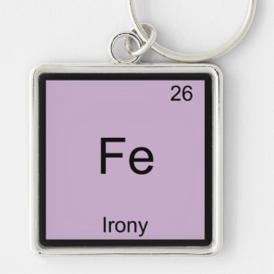Porte-clés T-Shirt Fe - Ironie Symbole de l'élément chimique 