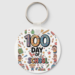 Porte-clés T-Shirt Fun du 100ème jour d'école Enfants color