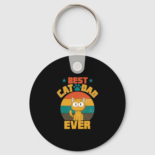Porte-clés T-shirt Funny Cat Daddy Father (Recto)