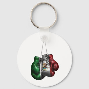 Porte-clés T-Shirt Gants de Boxe - Drapeau Vintage Mexique