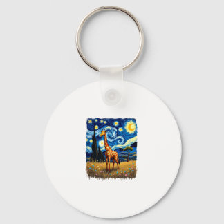 Porte-clés T-shirt girafe mignon Afrique - Nuit étoilée