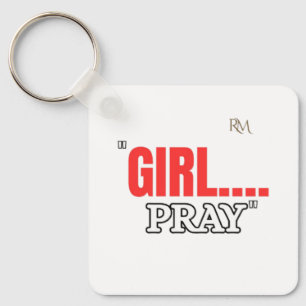 Porte-clés T-shirt Girl Pray   Chemise chrétienne basée sur l