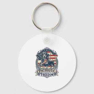 Porte-clés T-shirt graphique vectoriel du dachshund patriotiq