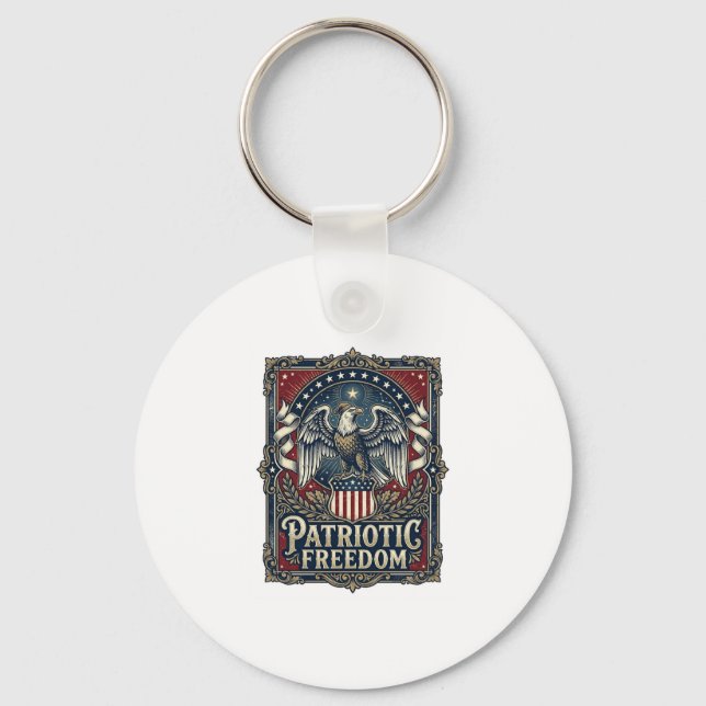 Porte-clés T-shirt graphique vectoriel Patriotic Stargazer (Recto)