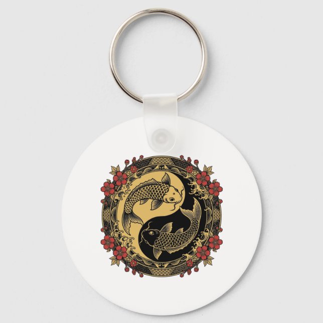 Porte-clés T-Shirt Graphique Yin Yang Dragons (Recto)