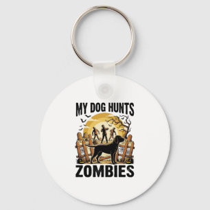 Porte-clés T-shirt Halloween vintage de chien de chasse aux z