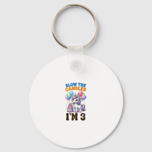 Porte-clés T-shirt Licorne Enfants 3ème Fête d'anniversaire G