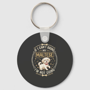 Porte-clés T-shirt Maltais N'allant pas Chien Rouge Nœud Papi