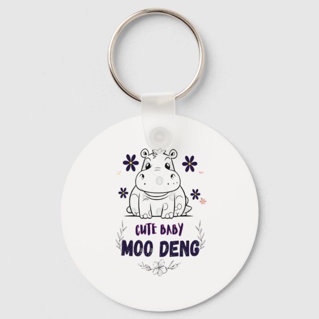 Porte-clés T-shirt mignon bébé Moo Deng (Recto)