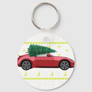 Porte-clés T-shirt Noël Arbre de Noël Vieille voiture Pullove