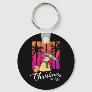 Porte-clés T-shirt Noël en Juillet Drôle Bonhomme de Neige Ét