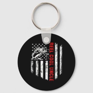 Porte-clés T-shirt Oncle Super Cool Drapeau Usa Cadeau De Pêc