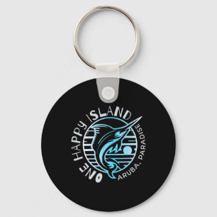 Porte-clés T-shirt One Happy Island Aruba Poisson de Voile Pê