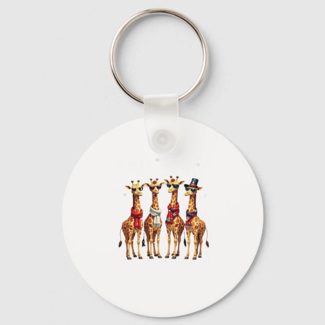 Porte-clés T-Shirt Oversized Chic Noël Girafe (Recto)