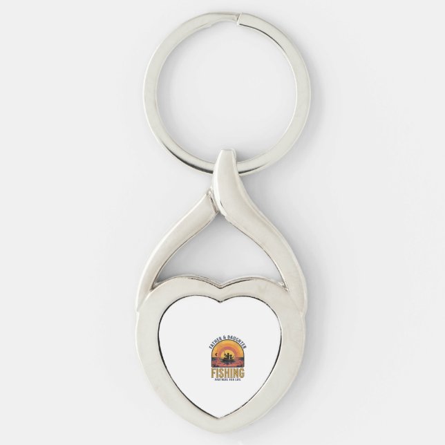 Porte-clés T-shirt Papa Fille Partenaires de Pêche pour la Vi (Devant)