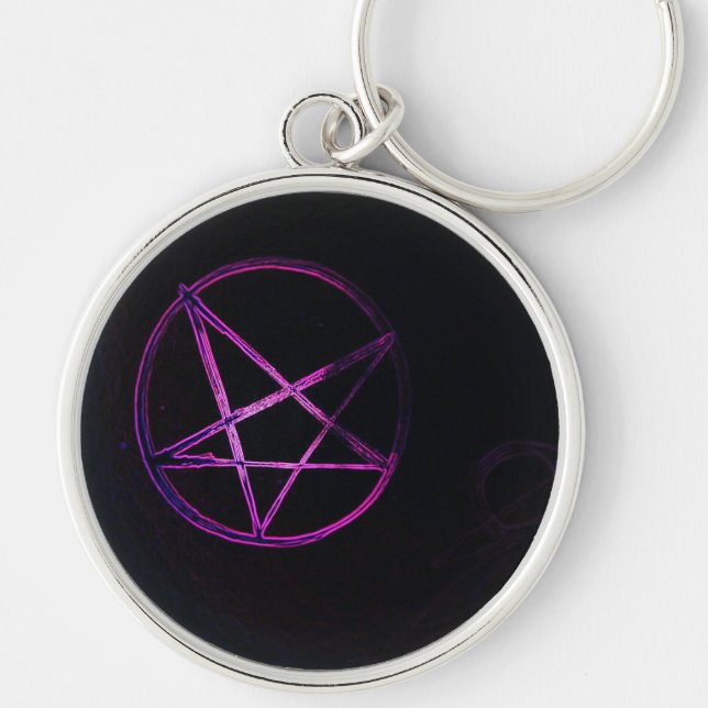 Porte-clés T-shirt pentagramme violet (Devant)