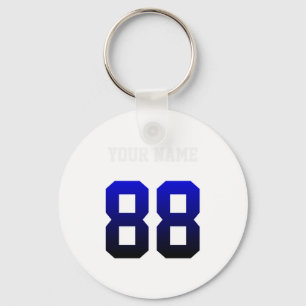 Porte-clés T Shirt Personnalisé Bleu Personnalisé Numéro 88 