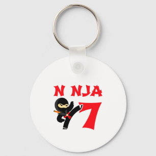 Porte-clés T-shirt pour l'anniversaire des 7 ans d'un ninja d