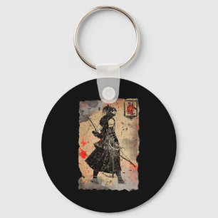 Porte-clés T-shirt Samouraï Japonais Art Rétro Bushido Premiu