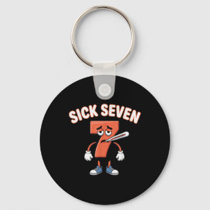 Porte-clés T-shirt Sick Seven Meme Six Seven jeu de mots amus