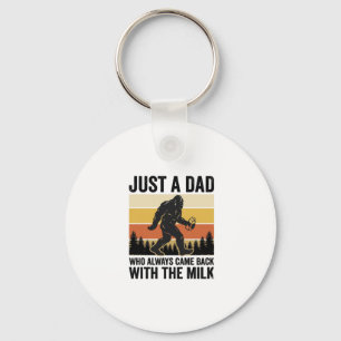 Porte-clés T-shirt vintage drôle Papa est revenu avec le lait
