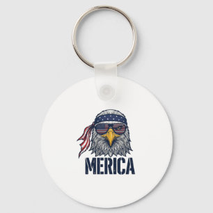 Porte-clés T-shirt vintage patriotique Eagle Merica Design_1