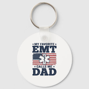 Porte-clés T-shirt vintage patriotique Mon EMT préféré m'appe