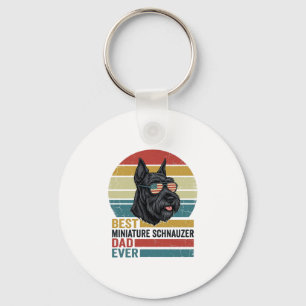 Porte-clés T-shirt vintage patriotique papa Schnauzer miniatu