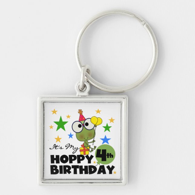 Porte-clés T-shirts et cadeaux 4th Birthday Frog Hoppy (Devant)