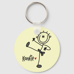 Porte-clés T-shirts et cadeaux basiques de karaté à figure bâ