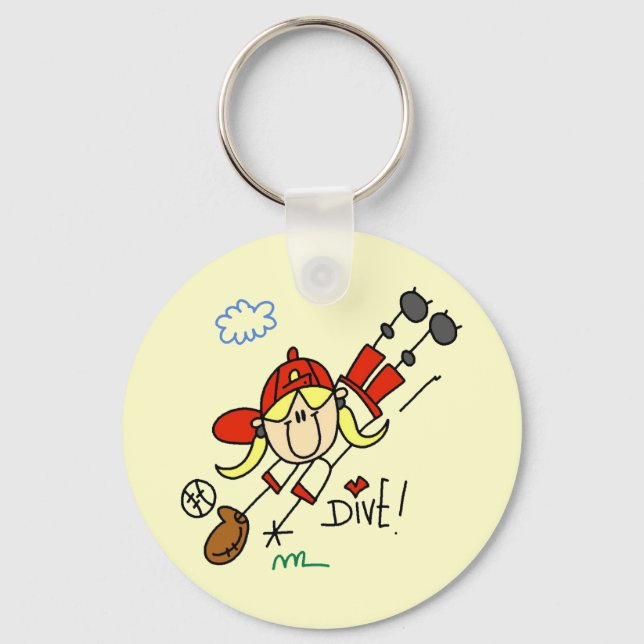 Porte-clés T-shirts et cadeaux de baseball pour filles (Recto)