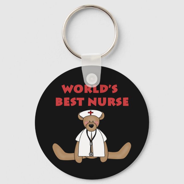 Porte-clés T-shirts et cadeaux de Bear World's Best Nurse (Recto)