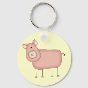 Porte-clés T-shirts et cadeaux de cochon rose