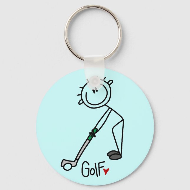 Porte-clés T-shirts et cadeaux de golf pour figure à bâton de (Recto)