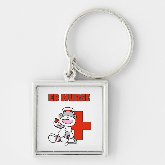 Porte-clés T-shirts et cadeaux de l'infirmière de singe de ch (Devant)