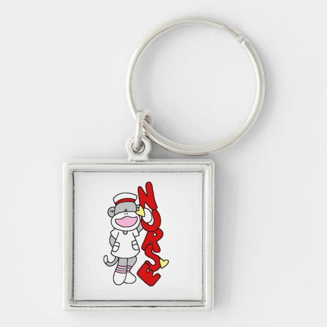 Porte-clés T-shirts et cadeaux de l'infirmière singe de choc (Devant)