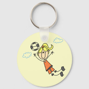 Porte-clés T-shirts et cadeaux de saut du football de fille