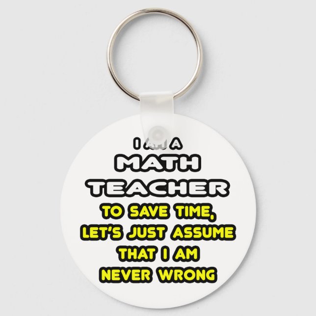 Porte-clés T-shirts et cadeaux d'enseignant en mathématiques  (Recto)