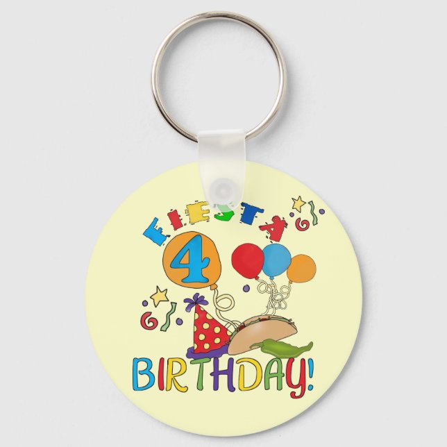 Porte-clés T-shirts et cadeaux Fiesta 4th Birthday (Recto)