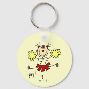 Porte-clés T-shirts et Cadeaux Fille Figurine Bâton de Pom-Po