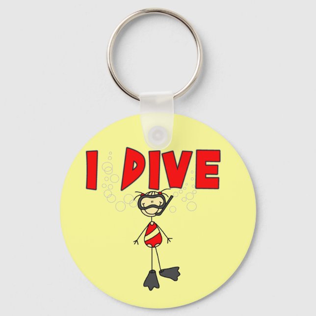 Porte-clés T-shirts et cadeaux Girl I Dive (Recto)
