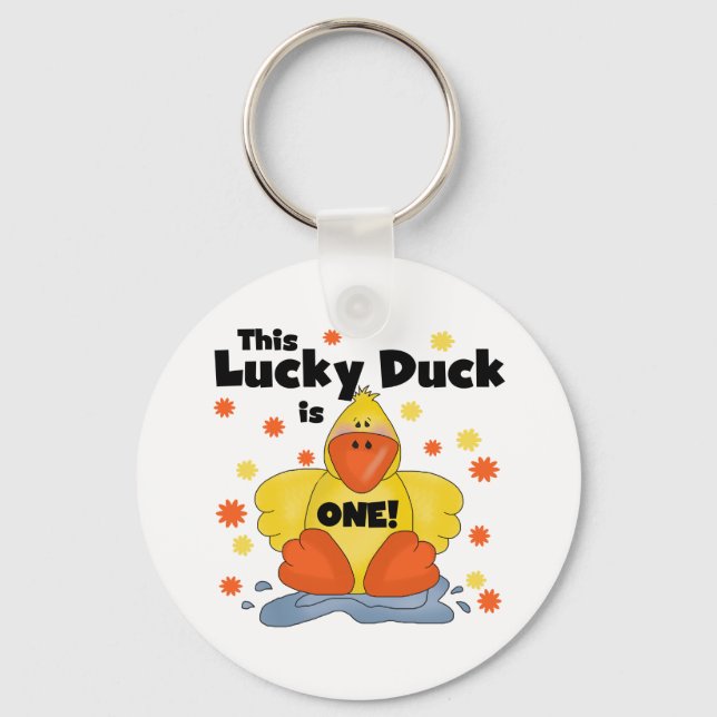 Porte-clés T-shirts et cadeaux Lucky Duck 1er Anniversaire (Recto)