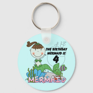 Porte-clés T-shirts et cadeaux Mermaid 4th Birthday