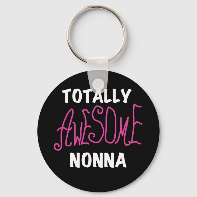 Porte-clés T-shirts et cadeaux Nonna Pink totalement géniaux (Recto)