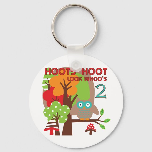 Porte-clés T-shirts et cadeaux Owl 2nd Birthday (Recto)