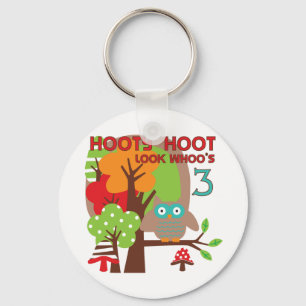 Porte-clés T-shirts et cadeaux pour le 3e anniversaire de Owl